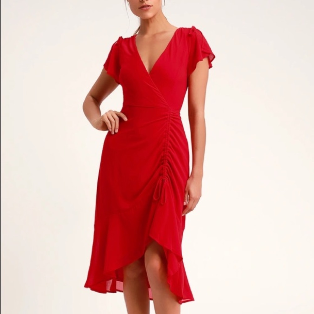 NEW Lulu's Red Midi Dress